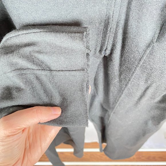 Sarah Pacini Charcoal Grey Long Sweater Jacket Zip Cardigan Size 2 - Picture 6 of 12